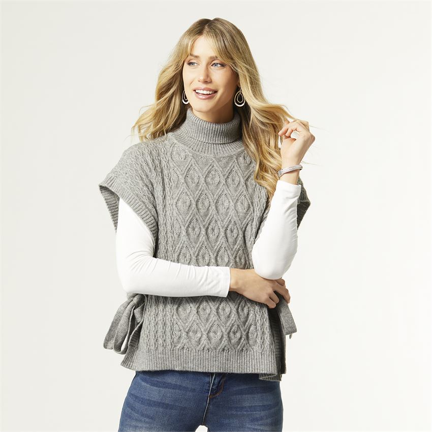 Zayla Sweater Vest Chrcl Heather O/S