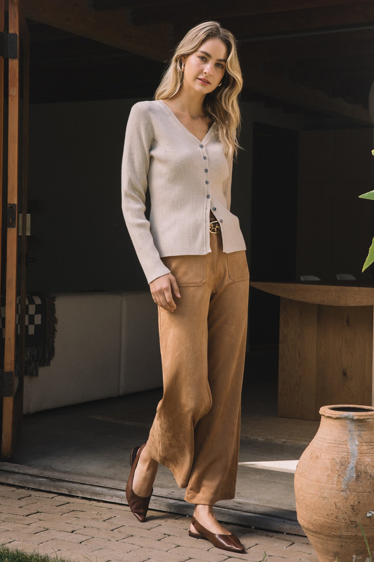 46677 Button Down LS Top