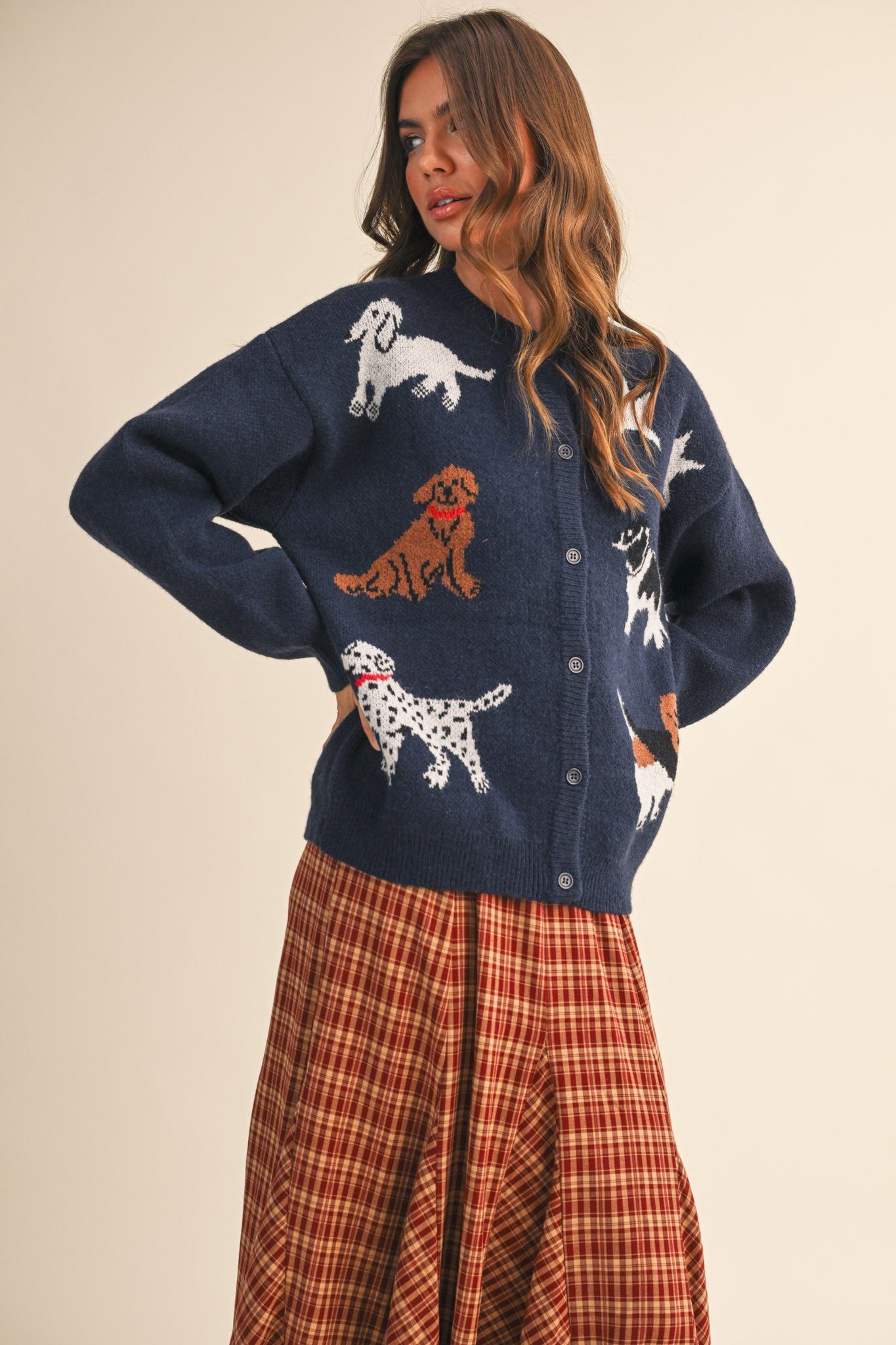 MSW11186 Dog Knit Sweater Cardigan