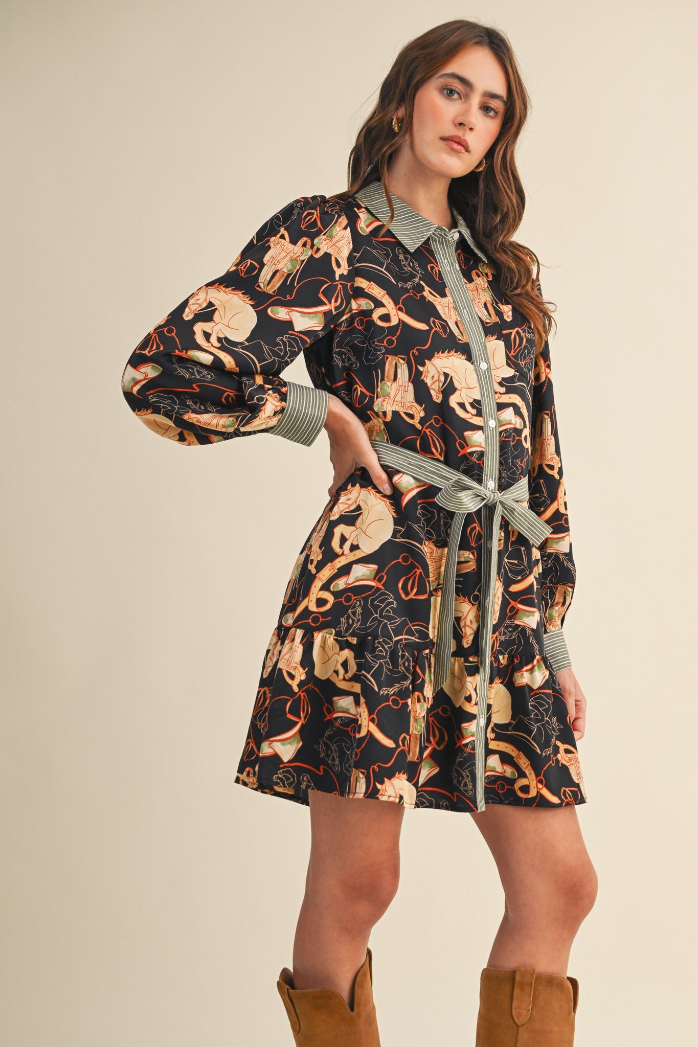 MDR4202 Print Stripe Dress