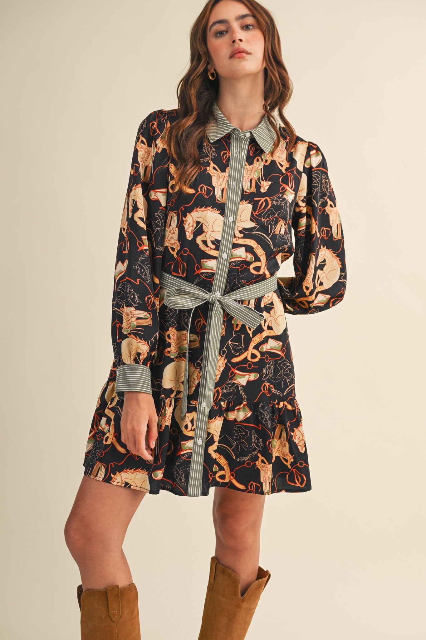 MDR4202 Print Stripe Dress
