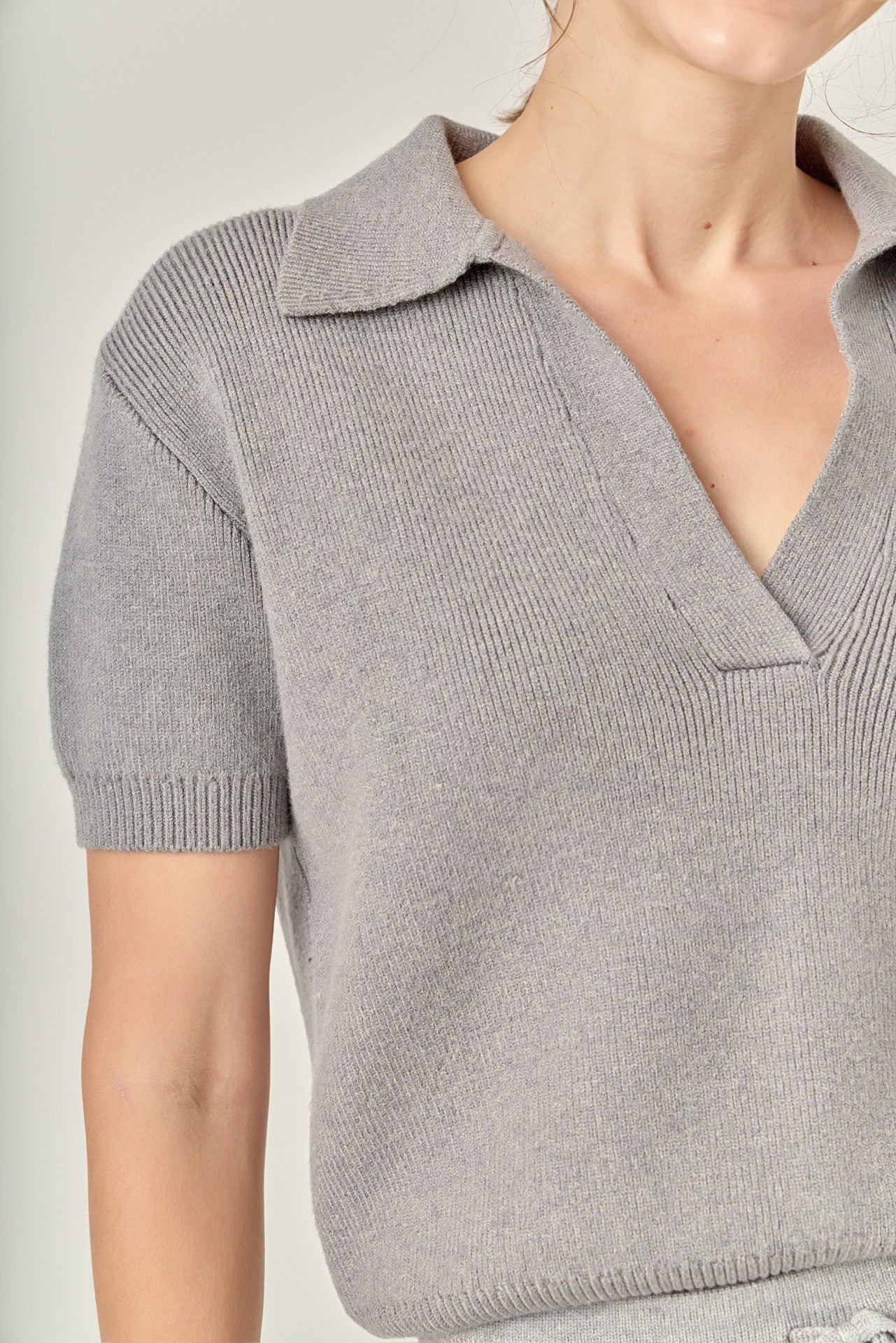 SS1766T Polo Knit SS Top