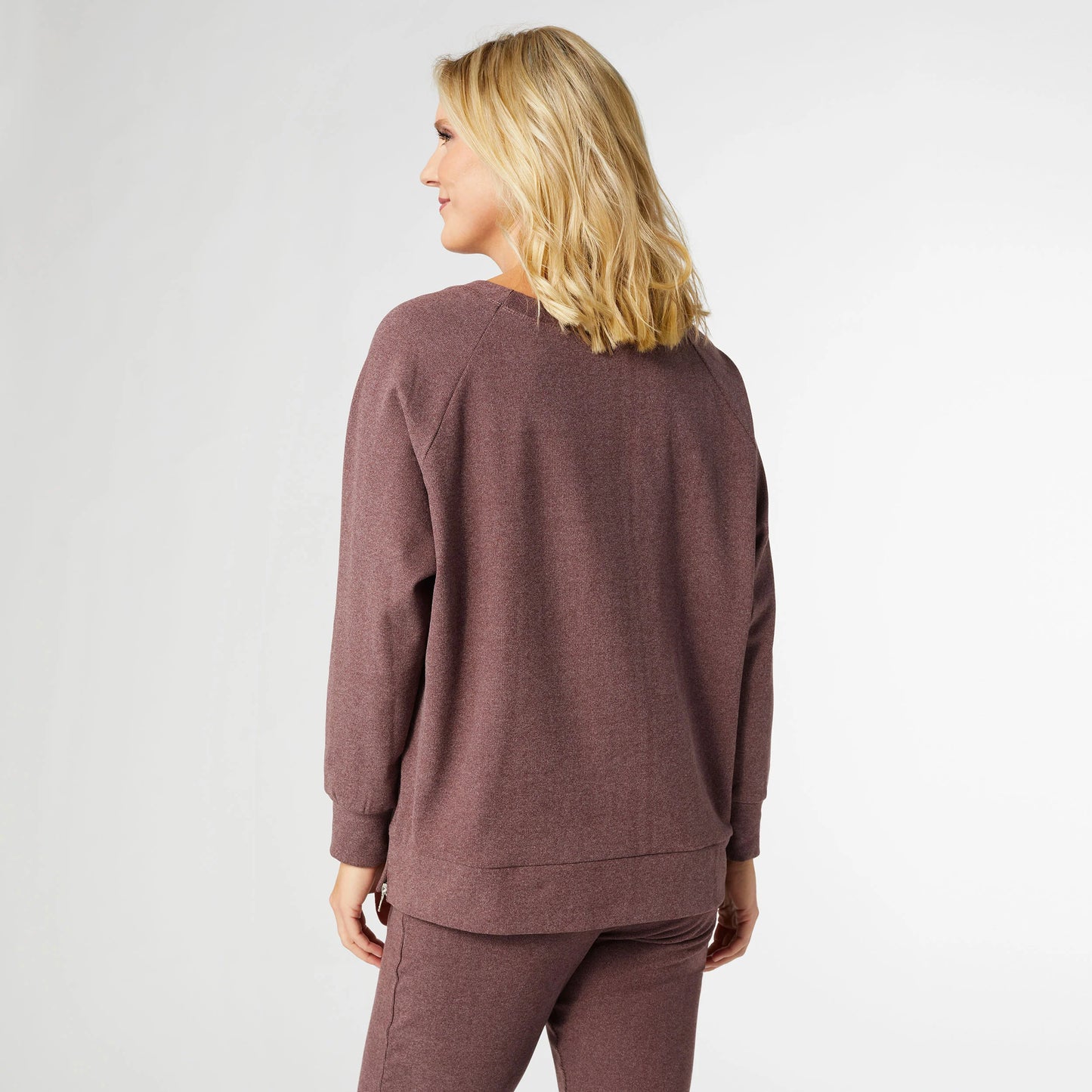 2433311 Zip Raglan Sweater Wine