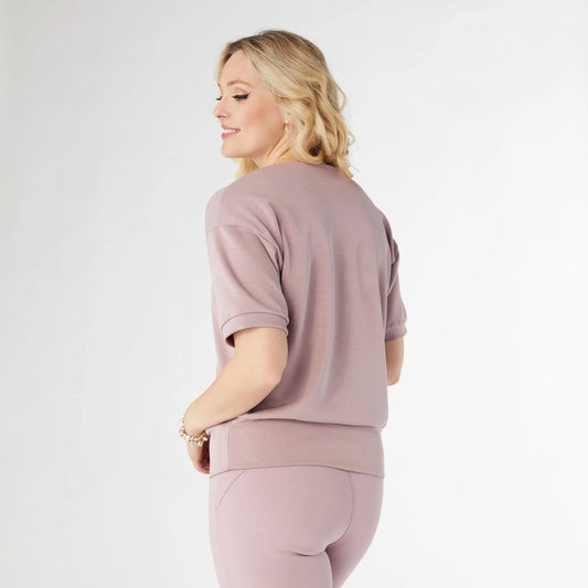 2519055 Hilarie Vneck SS Banded Top