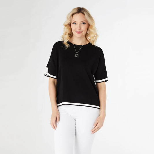 2519065 Seine Knit Border Trim Top