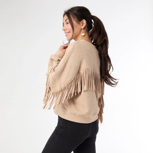 2539148A Calder Cardigan W/ Fringe