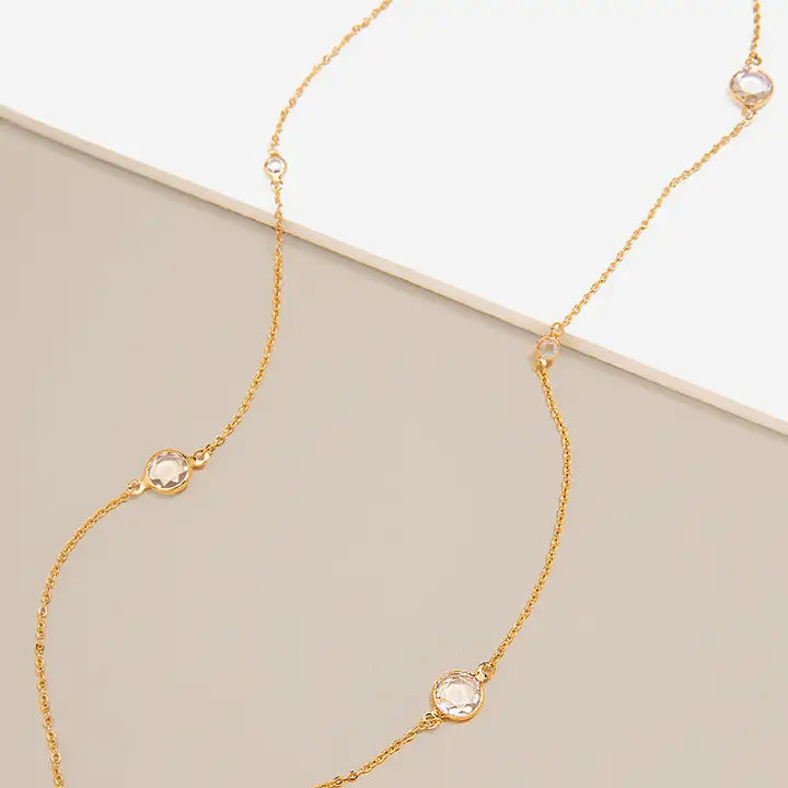 Crystal Drops Long Necklace
