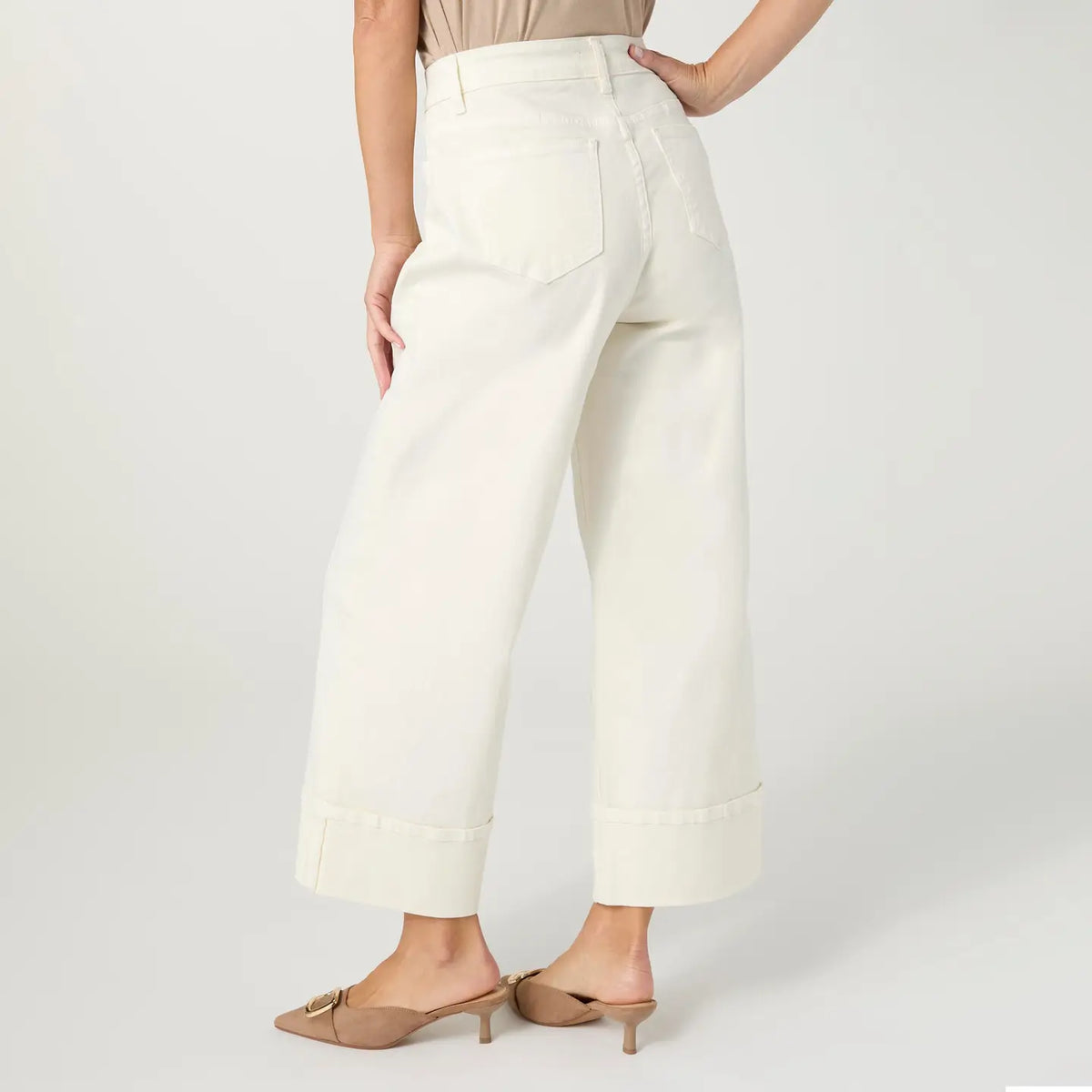 Avante Wide Ankle with Front Seam Pant - Coconut Milk