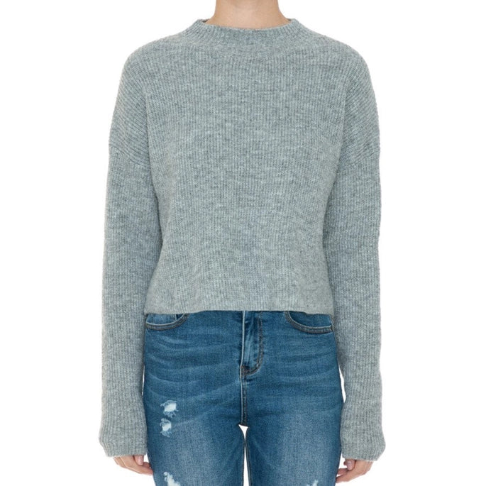 Mock Neck Sweater Crop Top