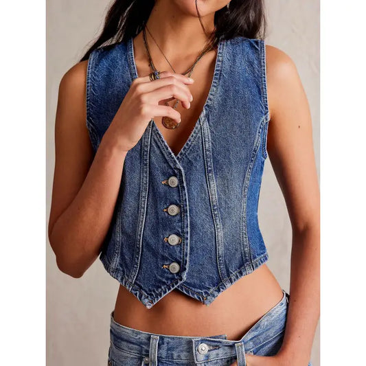 W20509319 Denim Vest Jacket