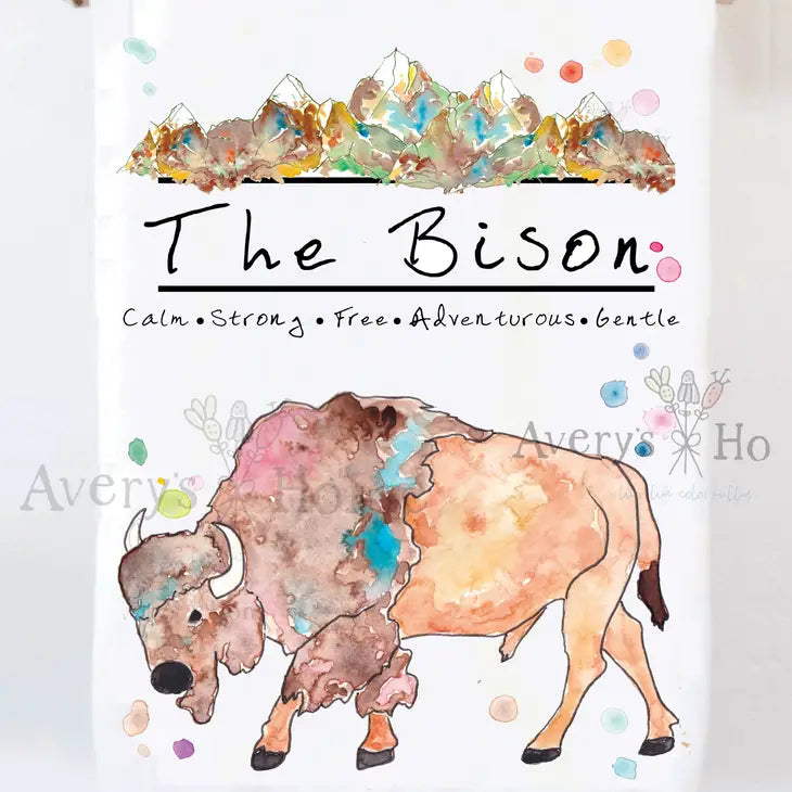 Mountain Bison Tea Towel