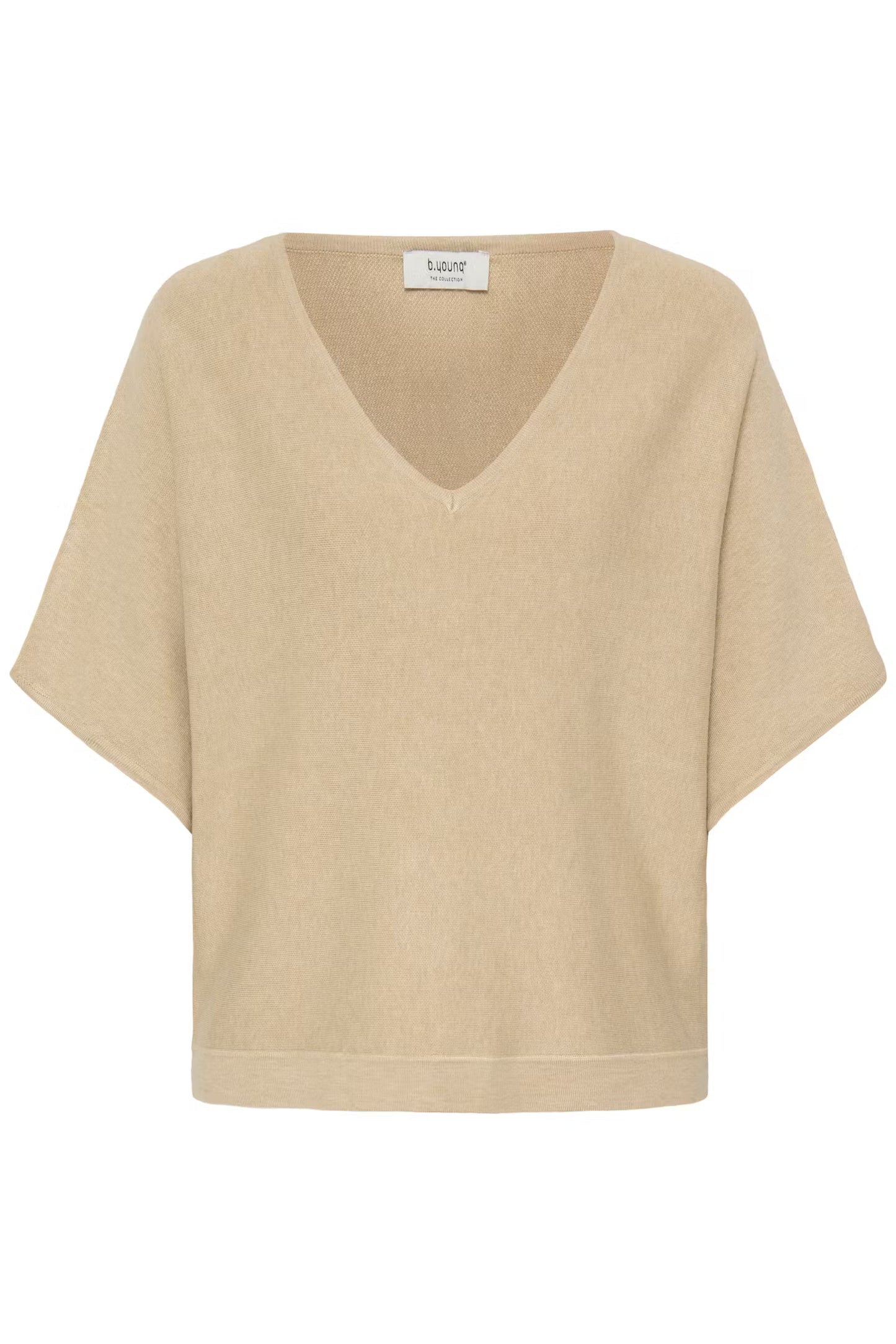 v-neck short sleeve knit pullover