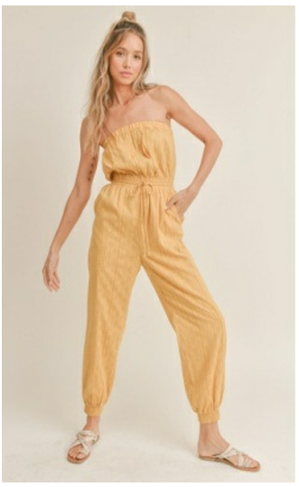 AE2917 Honey Hue Tube Jumpsuit Gold