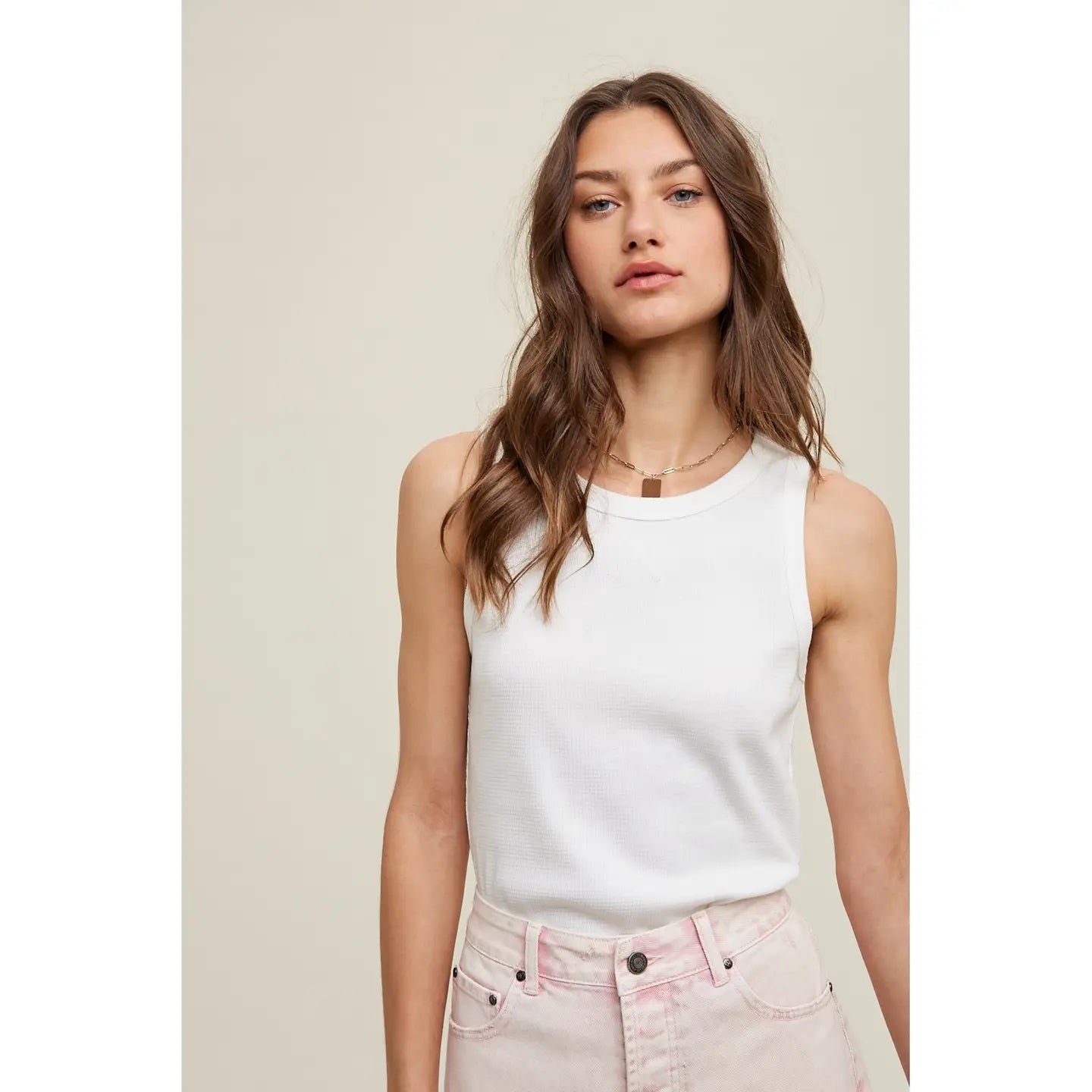 WL23-8432 Waffle Knit Tank Top