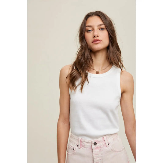 WL23-8432 Waffle Knit Tank Top