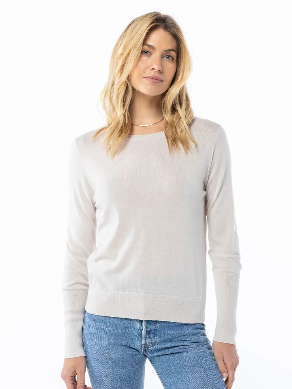 Worsted Cashmere LS Tee Moonbeam