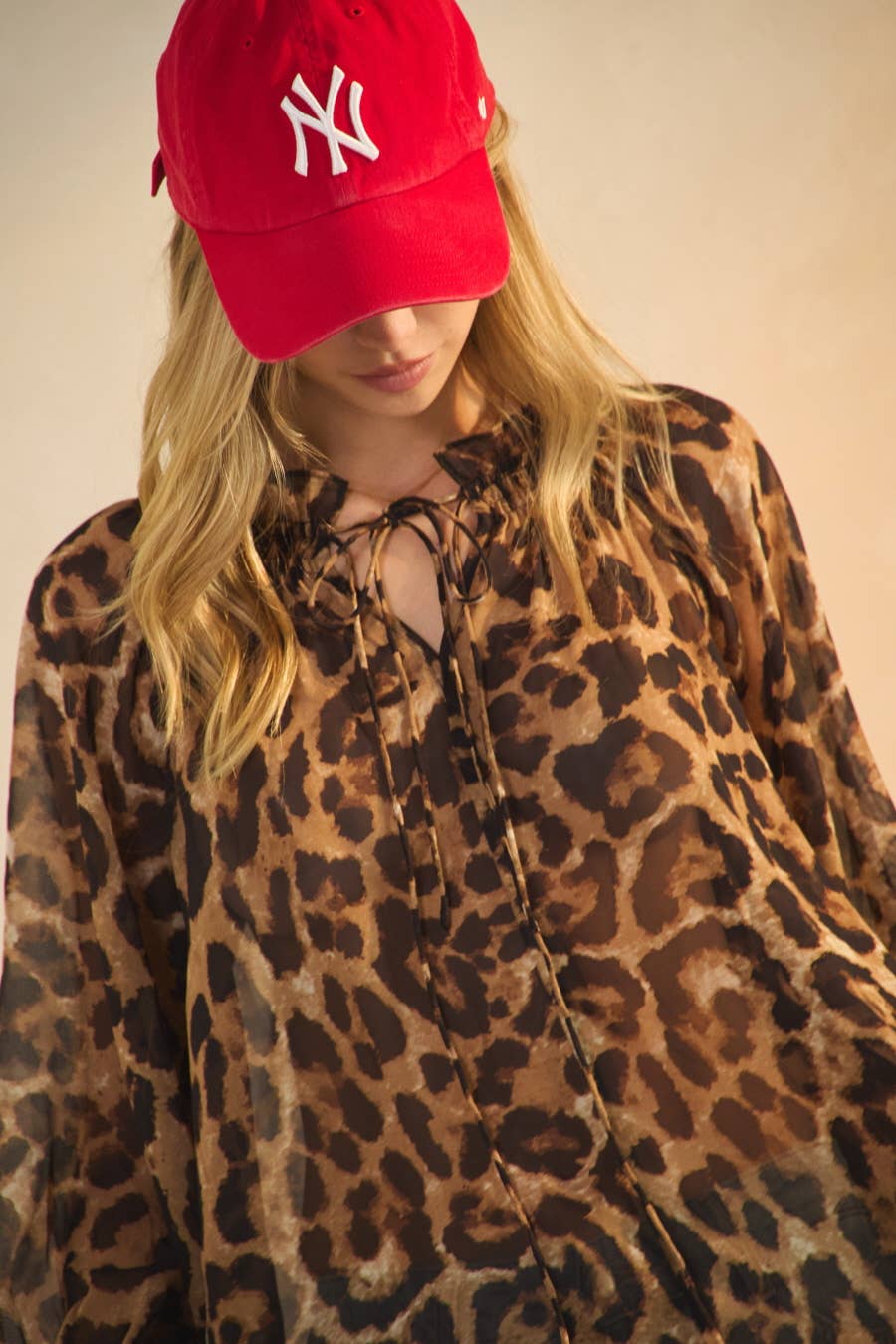 Sheer Leopard Printed Blouse