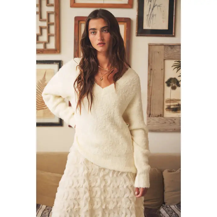 1544SW Cozy Relaxed Fit Teddy Sweater