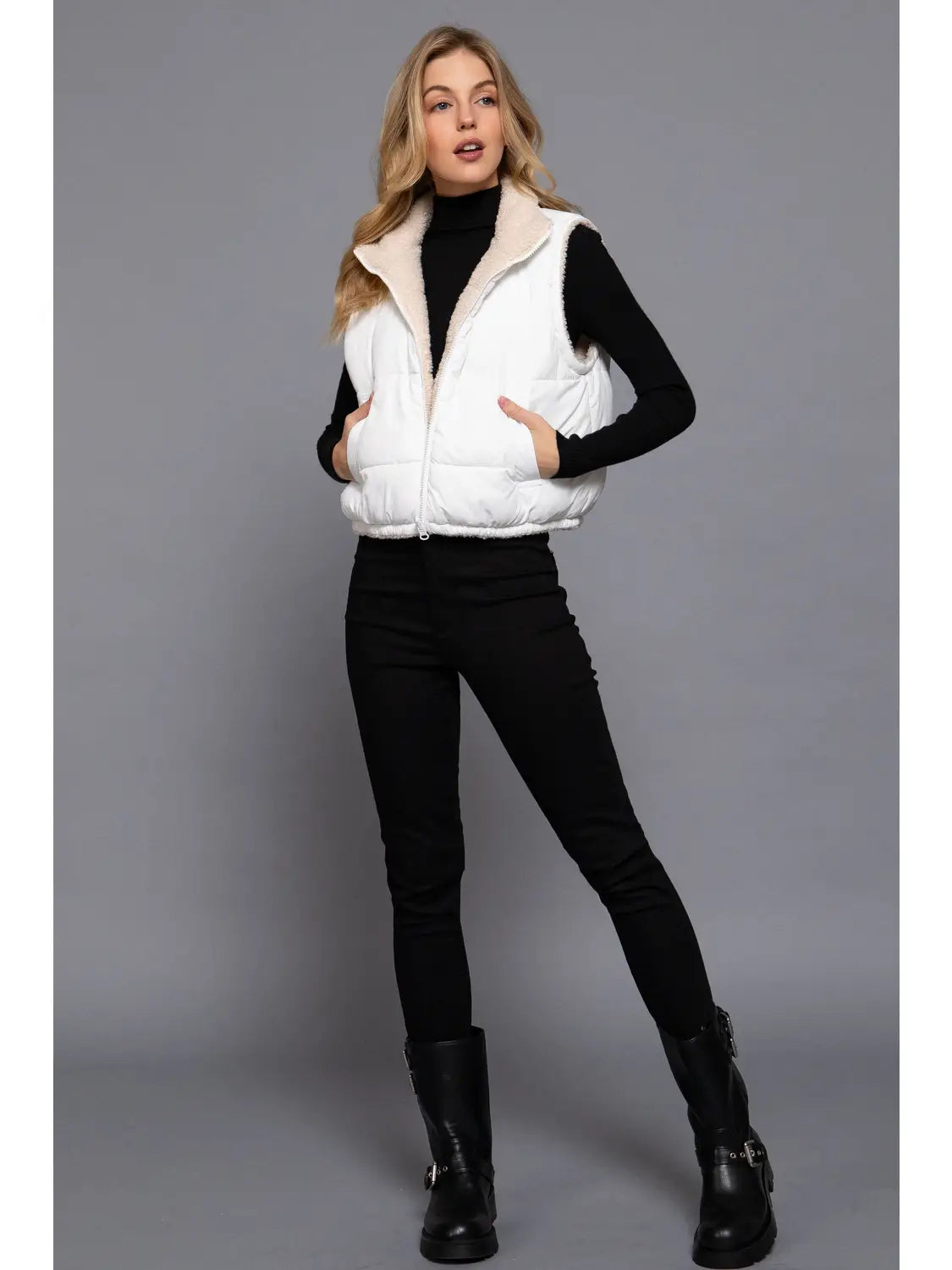 Reversible Fur Padding Vest