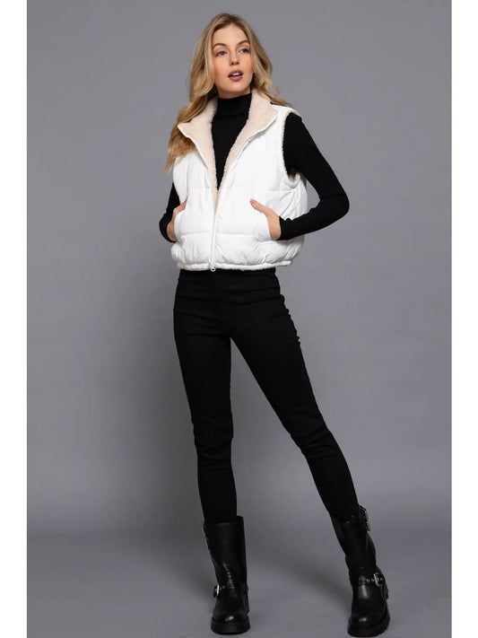 Reversible Fur Padding Vest
