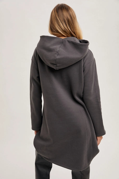 T02481 Hoodie Tunic Sweatshirt Ash