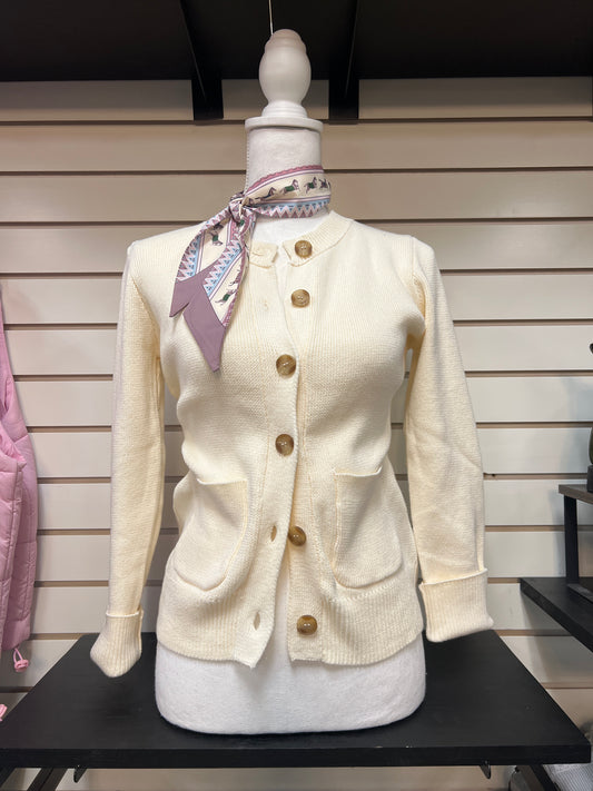 Round neck pocket cardigan