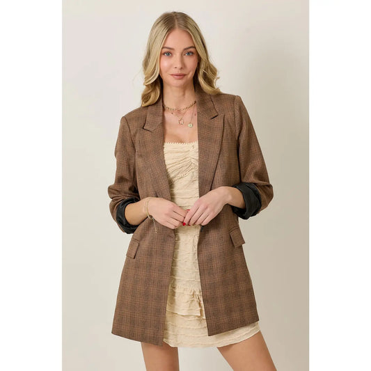 71089SK LT Weight Plaid Blazer