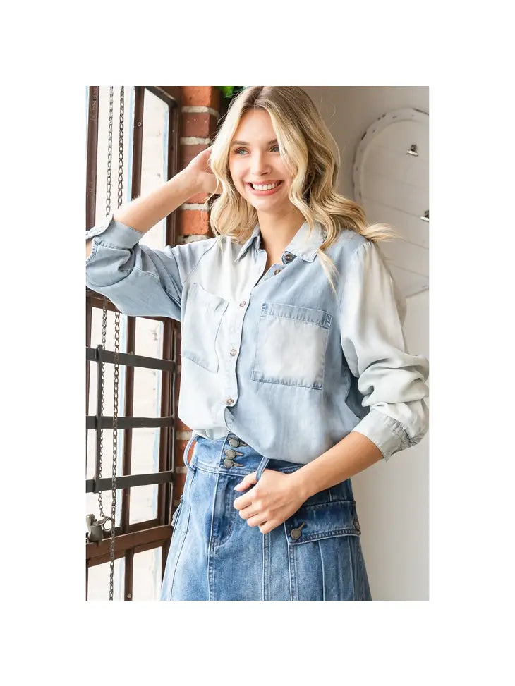 VT71722 Ombre Denim Shirt