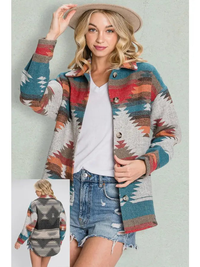 7251T Aztec Contrast Jacket