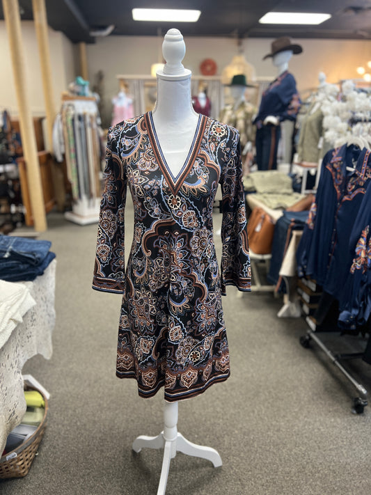 V neck dress black Hale Bob