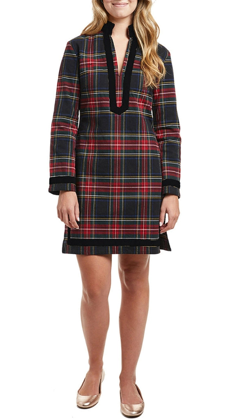 Tunic Dress Royal Stewart Black Velvet Trim