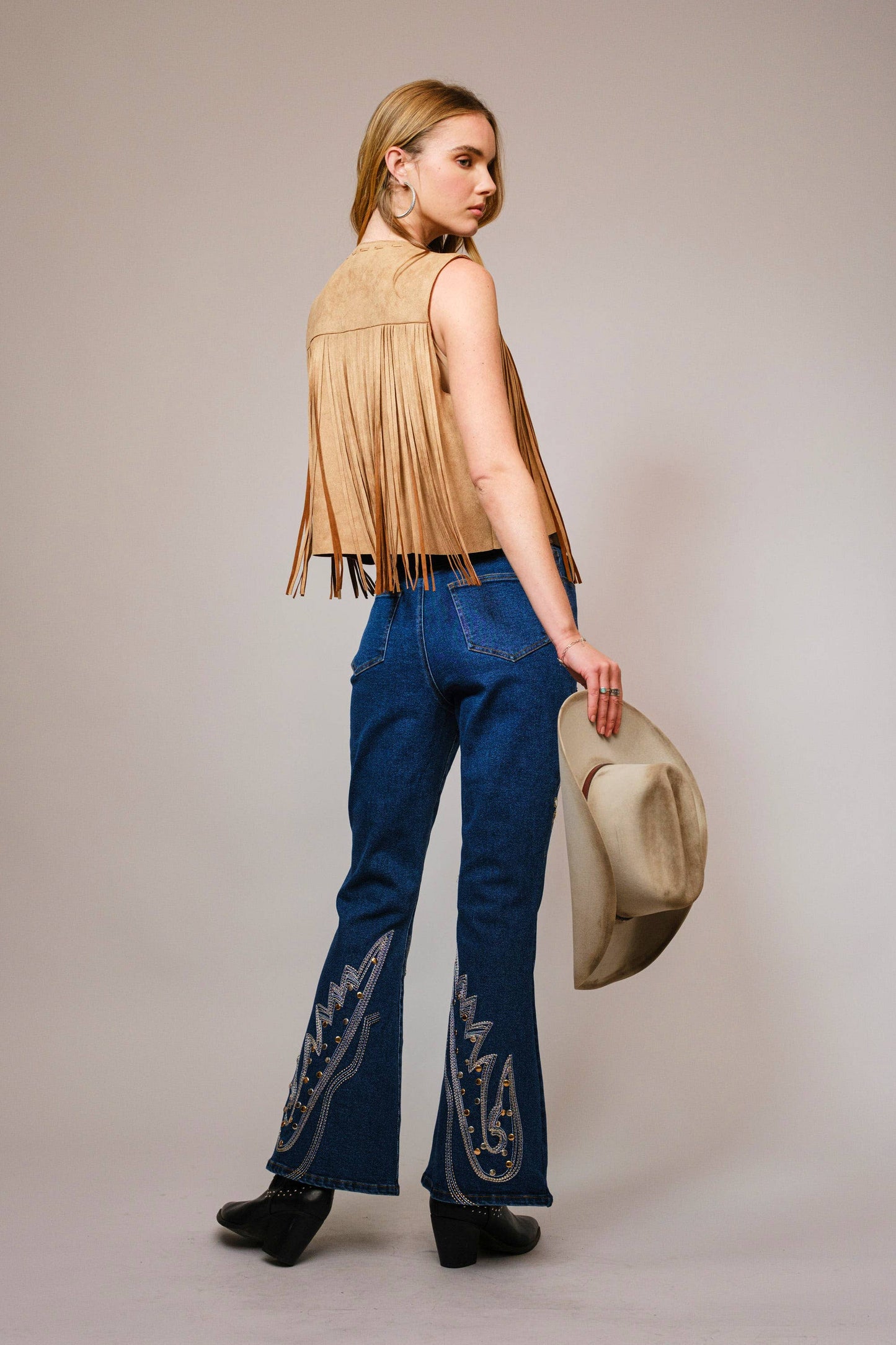 Suede Fringe Western Vest
