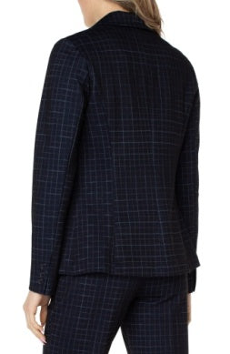 fitted blazer navy windowpane