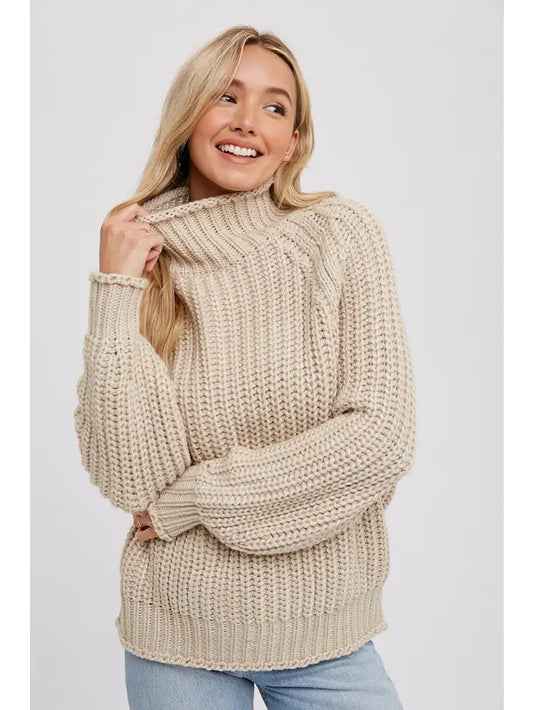 Chunky TurtleNeck Pullover Mushroom