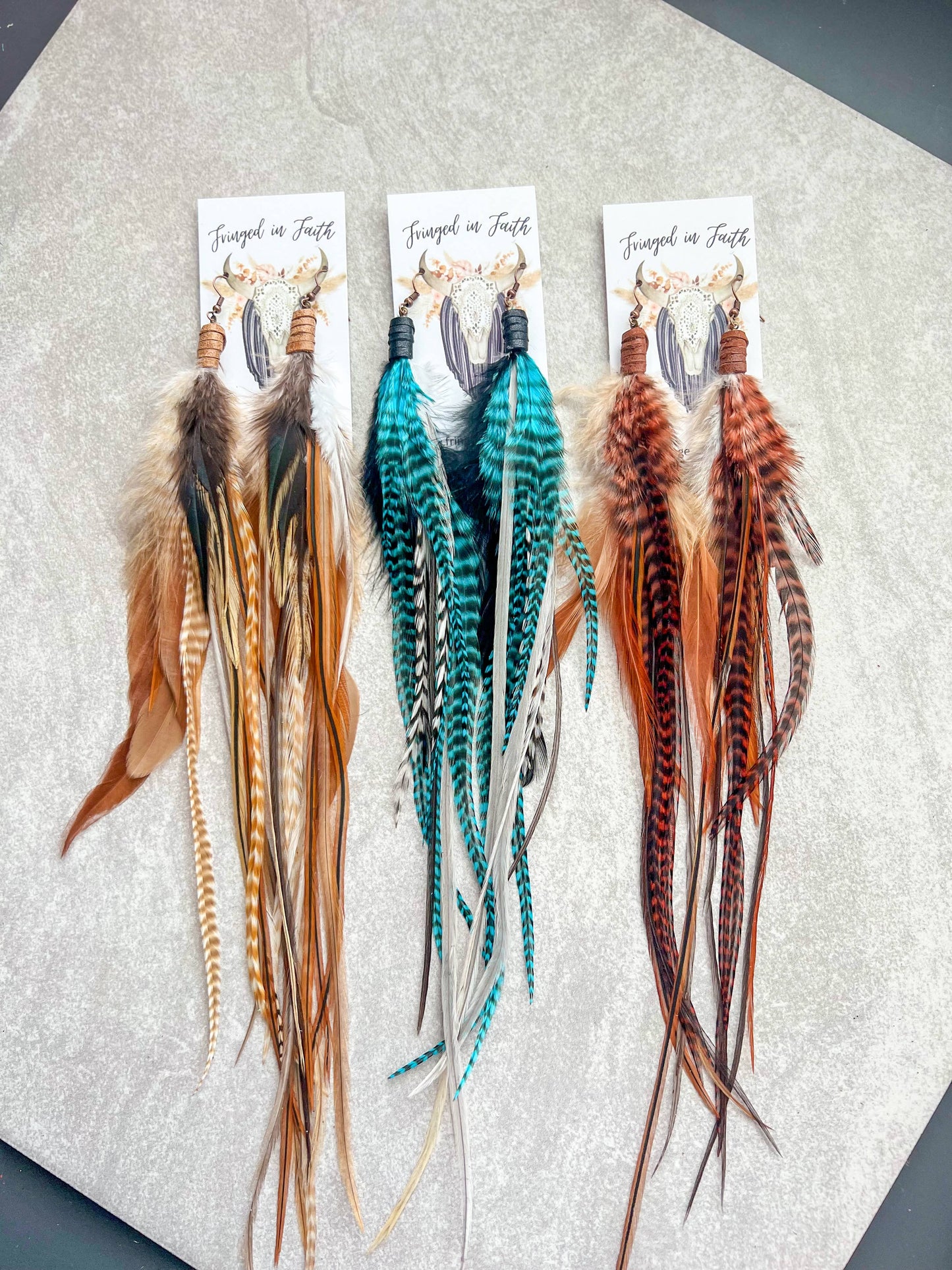 Fringed In Faith - Saco Feather Earrings