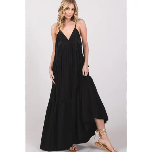 Lace Trim Cami Maxi Dress