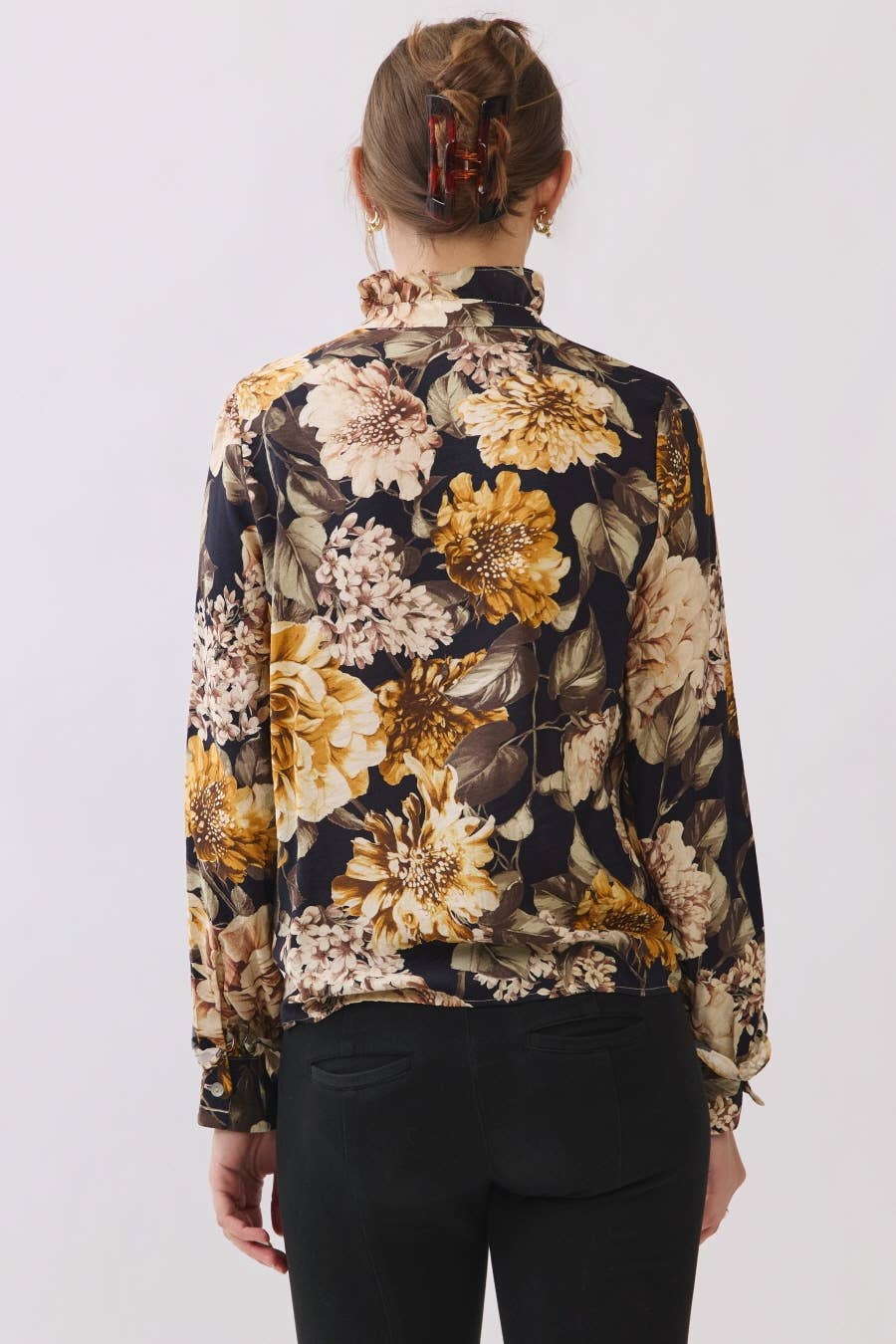 Floral Button-front Blouse