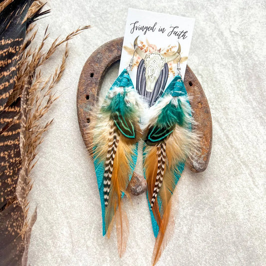 Kalispell Fringe Earrings Teal