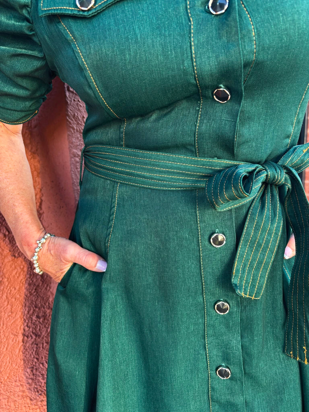 Ruched Slv Mini Shirt Dress