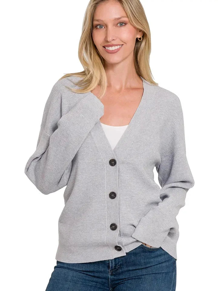 2123D4 Viscose Sweater Cardigan H Grey