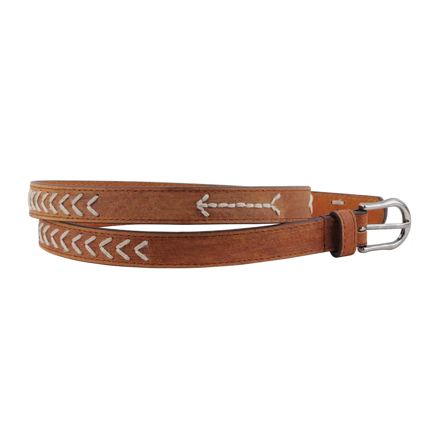 Western Stitched Skinny Belt