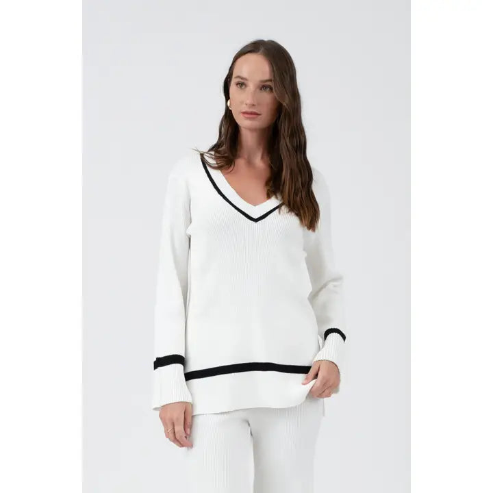 TWS1069 Vneck Pullover Sweater