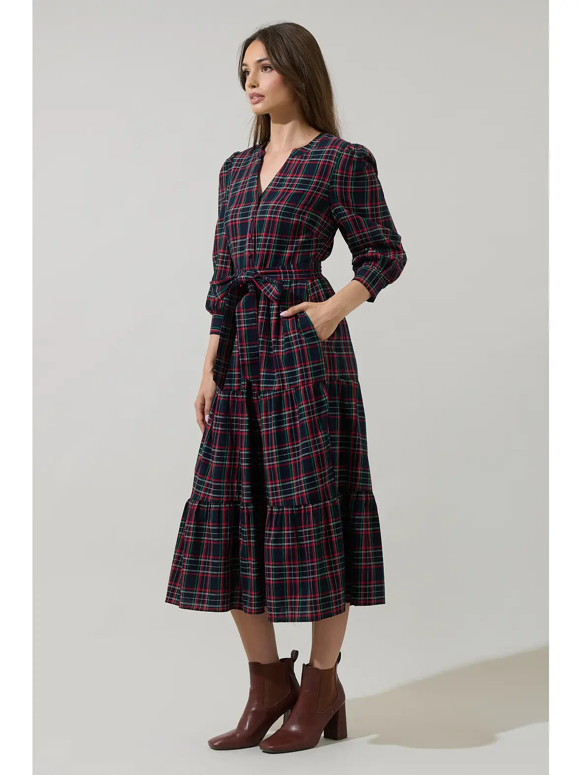 STD14539A Yanis Button Up Midi Dress