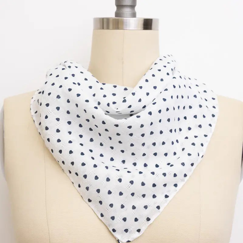 Light Printed Small Pattern Neck Scarf- Heart
