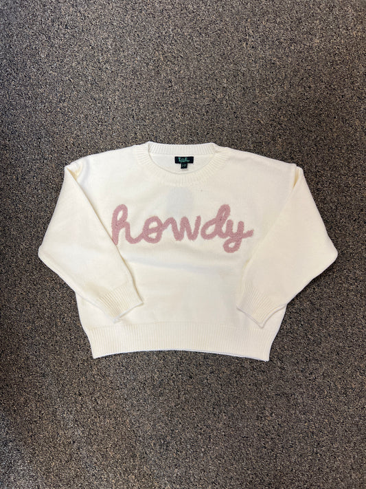 Howdy Ivory Blush Toddler Sweater