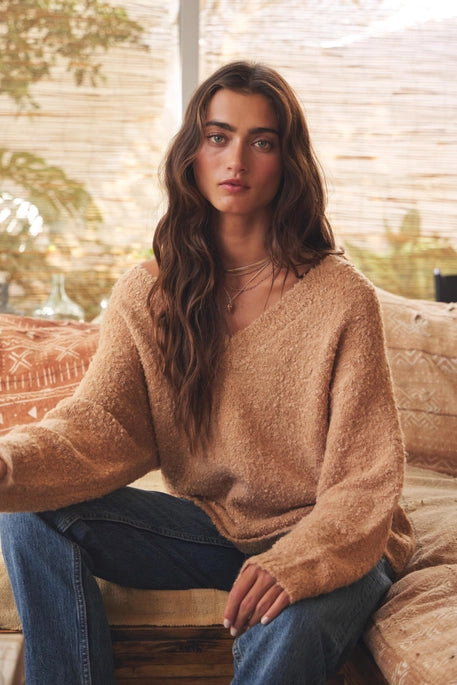 1544SW Cozy Relaxed Fit Teddy Sweater