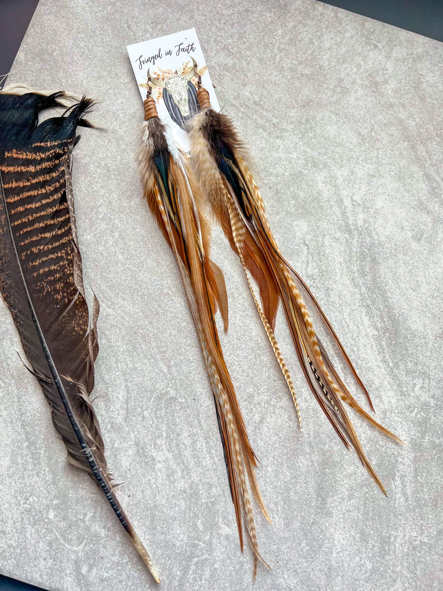 Fringed In Faith - Saco Feather Earrings
