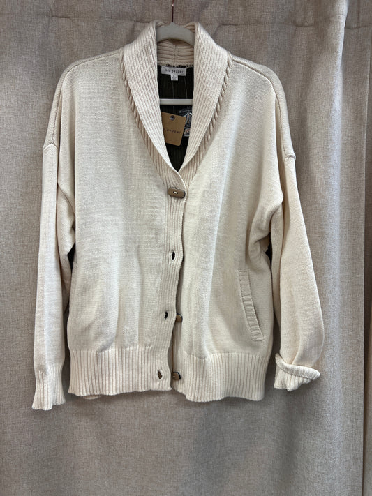 Jacquard toggle button cardigan