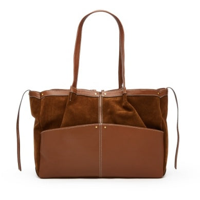 Meryl Carryall - Cinnamon Suede/Antique Gold