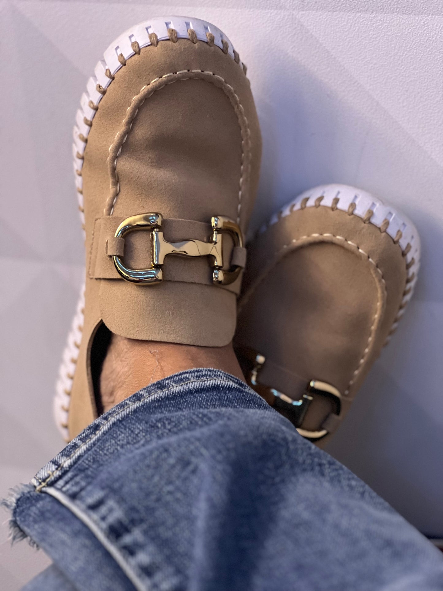 Slip-On with Buckle, Latte